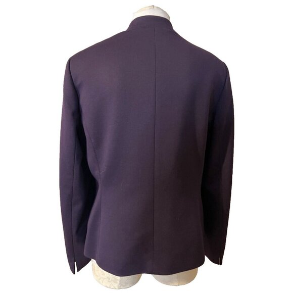 Kasper Separates Suit Jacket Blazer 14 Purple Grape Classic 1 Button Stretch - Picture 3 of 12
